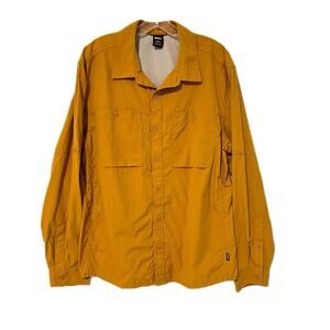 REI Co-op Men's Sahara Long-Sleeve UPF Outdoor Vented Shirt Gold Large Nylon
